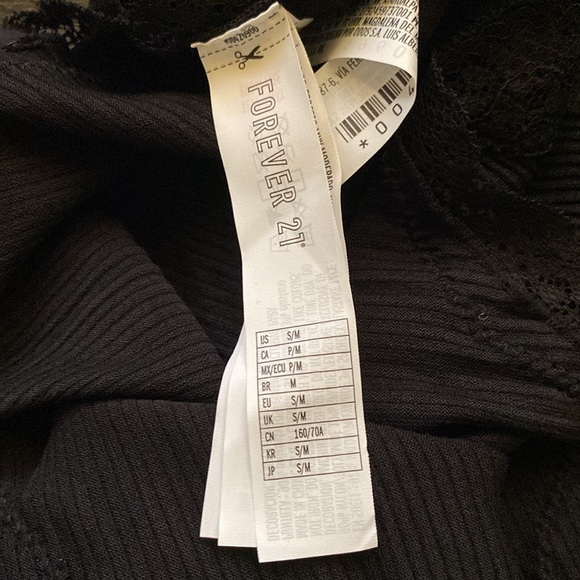 Forever 21 Scalloped Floral Lace-Trim Ribbed Bodysuit - Picture 5 of 6